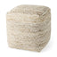 Mercana Ekani 16.0L x 16.0W x 16.0H Cream/Beige Cotton Pouf