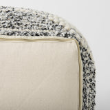 Mercana Ekiya 16.0L x 16.0W x 16.0H Black/White Yarn and Wool Patterened Pouf