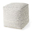 Mercana Farida 6.0L x 16.0W x 16.0H Light Gray Wool and Polyester Patterned Pouf