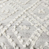 Mercana Farida 6.0L x 16.0W x 16.0H Light Gray Wool and Polyester Patterned Pouf