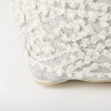 Mercana Farida 6.0L x 16.0W x 16.0H Light Gray Wool and Polyester Patterned Pouf