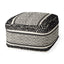 Mercana Garima 22.0L x 22.0W x 14.0H Black/White Wool and Cotton Patterned Pouf