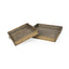 Mercana Sonny 23.6L x 23.6W x 2.0H Set of Two Brown Wood and Wicker Square Trays