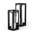 Mercana Balley 9.4L x 9.4W x 19.7H Set of Two Matte Black Metal Hexagonal Candle Holder Lanterns