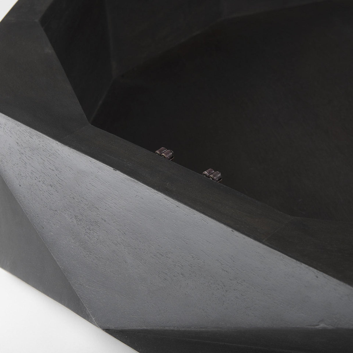 Mercana Arreto Black Solid Wood Hexagonal Storage Coffee Table