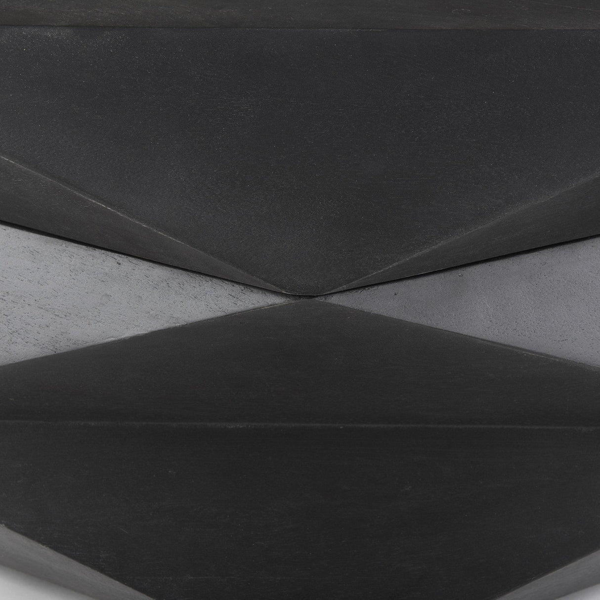 Mercana Arreto Black Solid Wood Hexagonal Storage Coffee Table