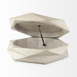 Mercana Arreto Natural Solid Wood Hexagonal Storage Coffee Table