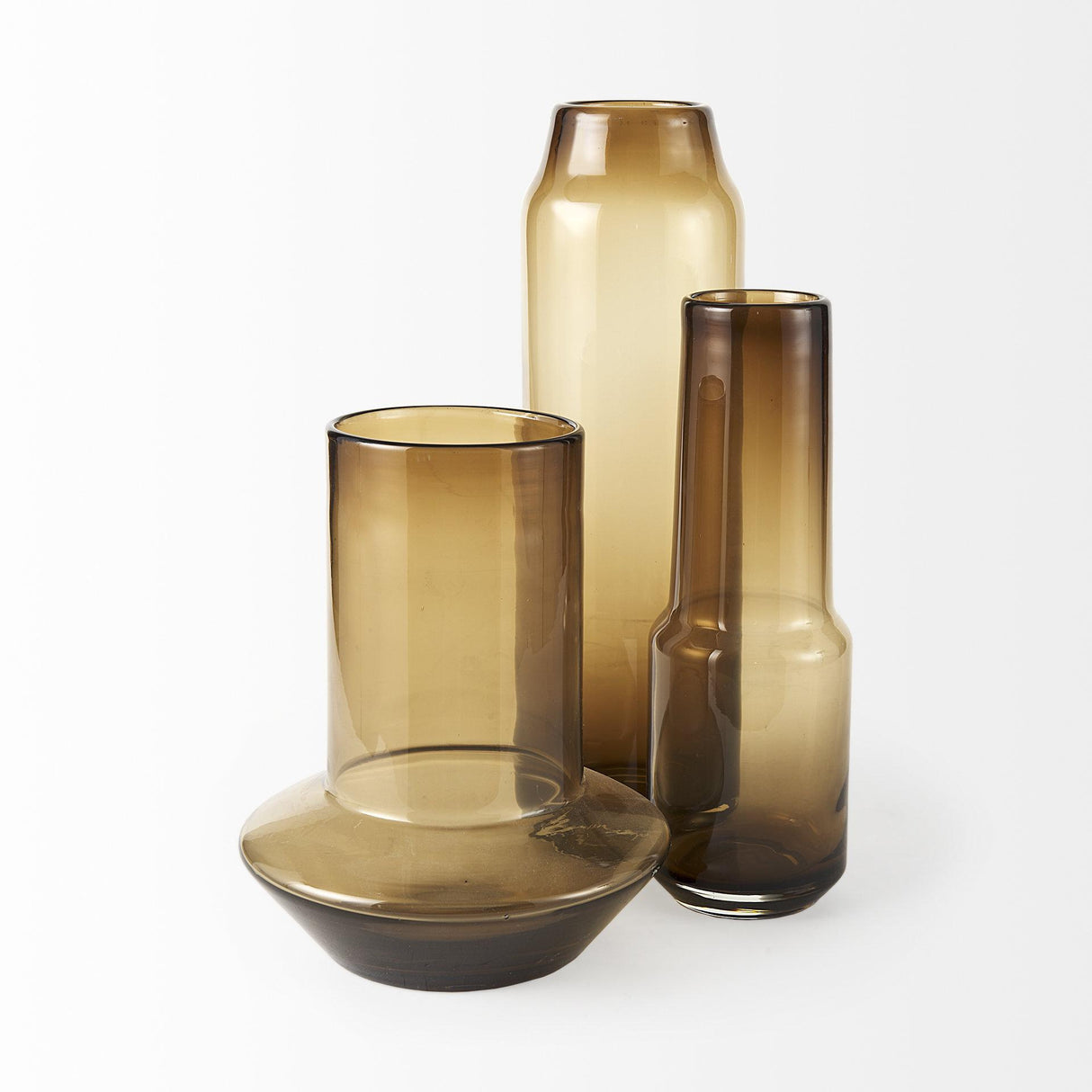Mercana Amrita 4.1L x 4.1W x 11.9H Golden Brown Glass Vase