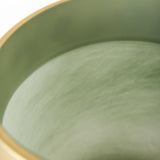 Mercana Minty 9.9L x 9.9W x 9.6H Green Glass Vase W/Matte Gold Metal Neck Cuff