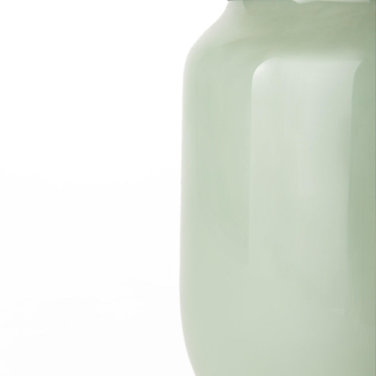 Mercana Minty Medium 8.7L x 8.7W x 12.4H Green Glass Vase W/Matte Gold Metal Neck Cuff