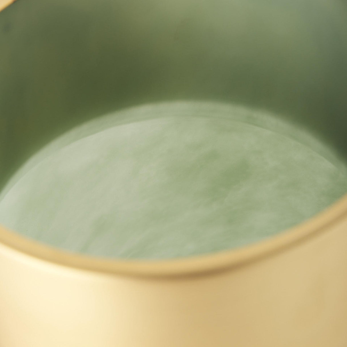 Mercana Minty Medium 8.7L x 8.7W x 12.4H Green Glass Vase W/Matte Gold Metal Neck Cuff