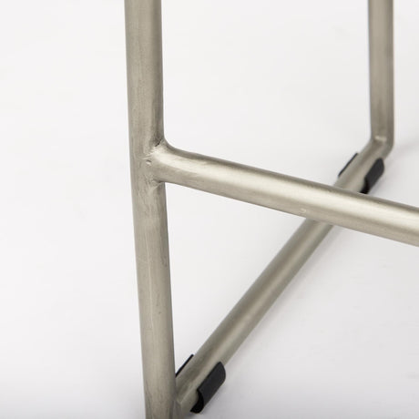 Mercana Givens 14.0L x 15.8W x 25.8H Brown Wood W/Silver Metal Frame Counterstool