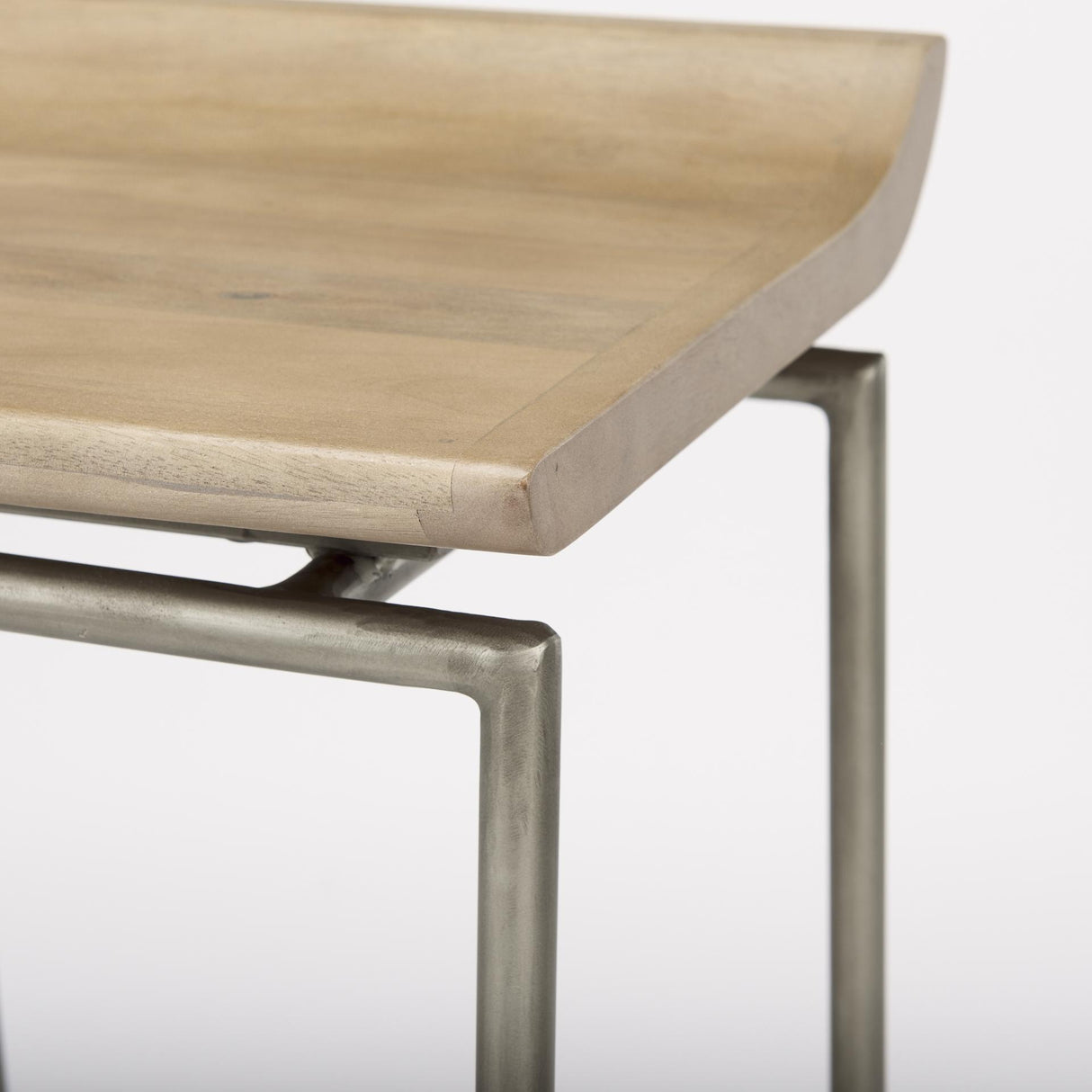 Mercana Givens 14.0L x 15.8W x 25.8H Brown Wood W/Silver Metal Frame Counterstool