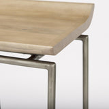 Mercana Givens 14.0L x 15.8W x 25.8H Brown Wood W/Silver Metal Frame Counterstool