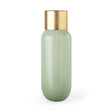 Mercana Minty 5.7L x 5.7W x 16.8H Green Glass Vase W/Matte Gold Metal Neck Cuff