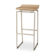 Mercana Givens 14.0L x 15.8W x 31.8H Brown Wood W/Silver Metal Frame Barstool