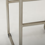 Mercana Givens 14.0L x 15.8W x 31.8H Brown Wood W/Silver Metal Frame Barstool