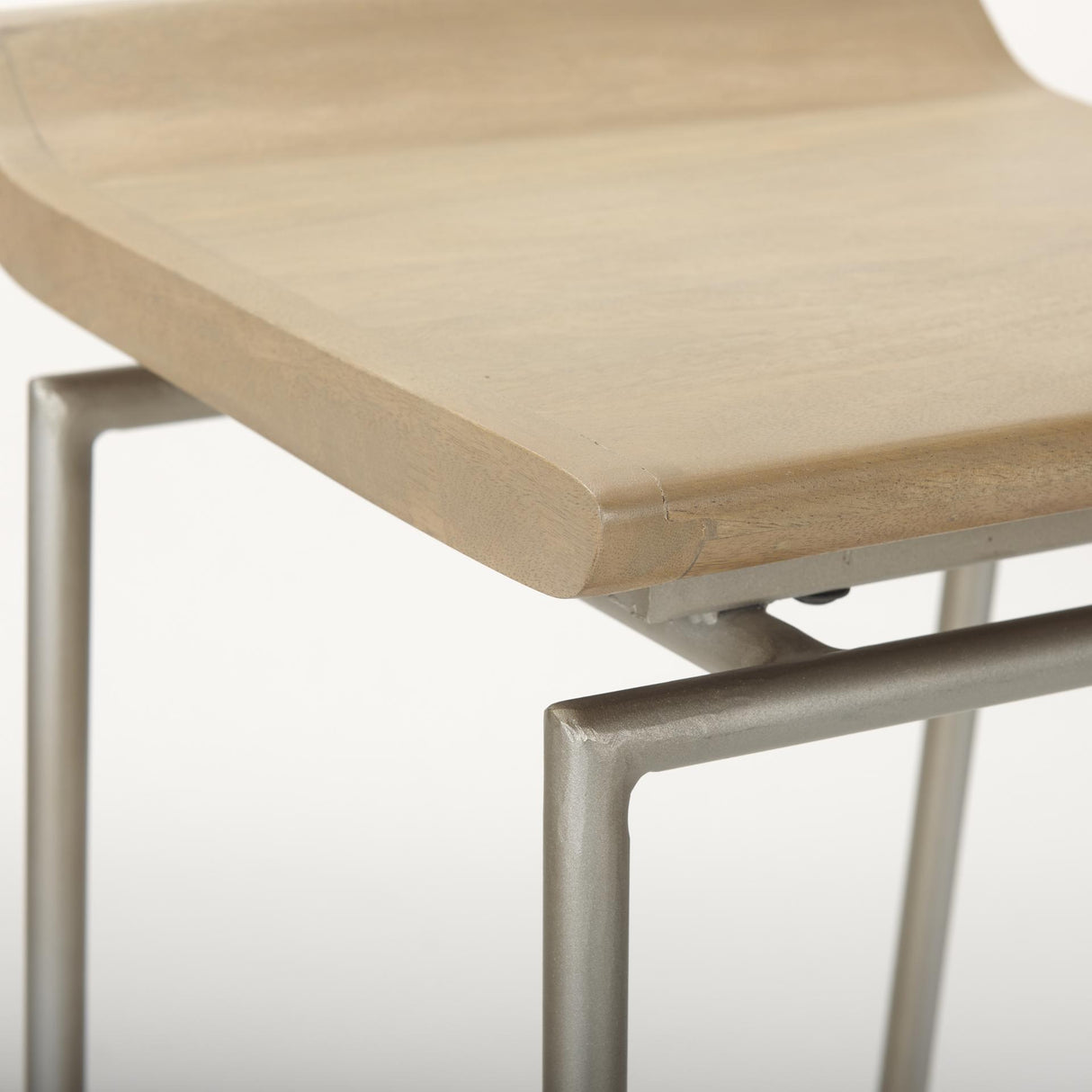 Mercana Givens 14.0L x 15.8W x 31.8H Brown Wood W/Silver Metal Frame Barstool