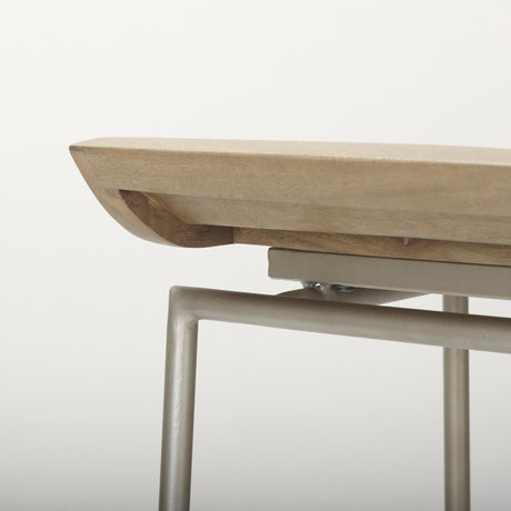 Mercana Givens 14.0L x 15.8W x 31.8H Brown Wood W/Silver Metal Frame Barstool