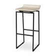 Mercana Givens 14.0L x 15.8W x 31.8H Natural Wood W/Black Metal Frame Bar Stool