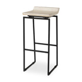 Mercana Givens 14.0L x 15.8W x 31.8H Natural Wood W/Black Metal Frame Bar Stool