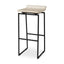 Mercana Givens 14.0L x 15.8W x 31.8H Natural Wood W/Black Metal Frame Bar Stool