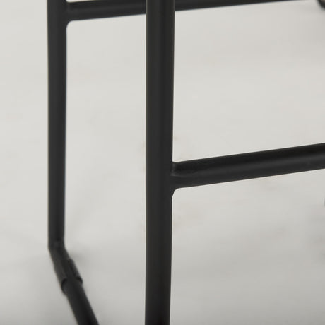 Mercana Givens 14.0L x 15.8W x 31.8H Natural Wood W/Black Metal Frame Bar Stool