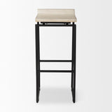 Mercana Givens 14.0L x 15.8W x 31.8H Natural Wood W/Black Metal Frame Bar Stool