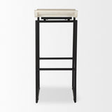 Mercana Givens 14.0L x 15.8W x 31.8H Natural Wood W/Black Metal Frame Bar Stool