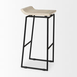 Mercana Givens 14.0L x 15.8W x 31.8H Natural Wood W/Black Metal Frame Bar Stool