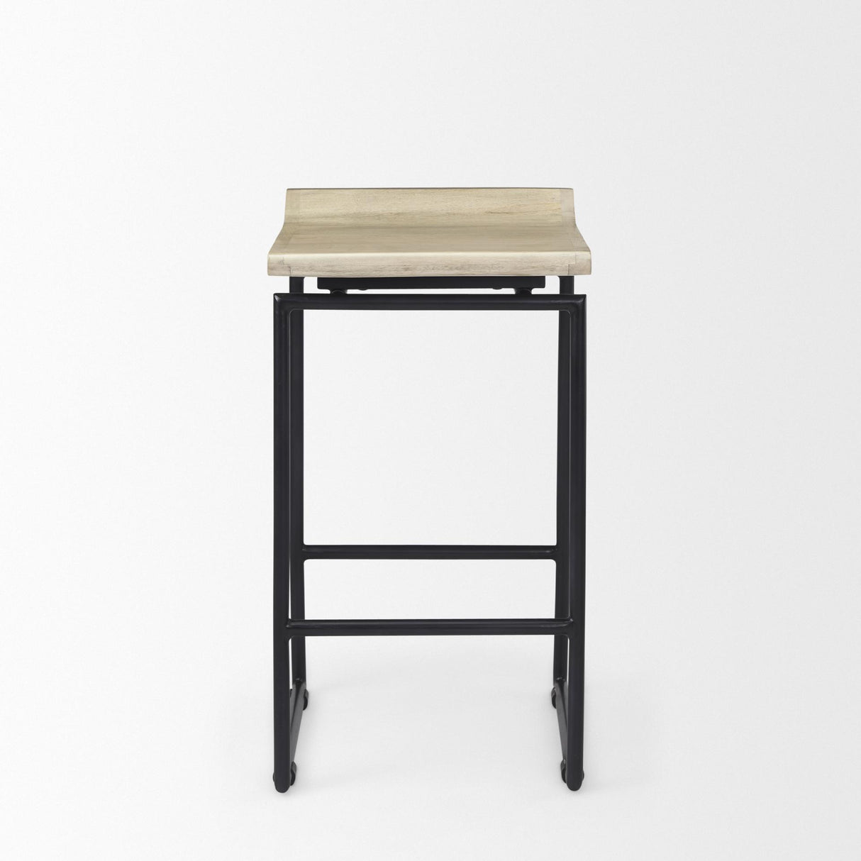 Mercana Givens 14.0L x 15.8W x 25.8H Natural Wood W/Black Metal Counter Stool