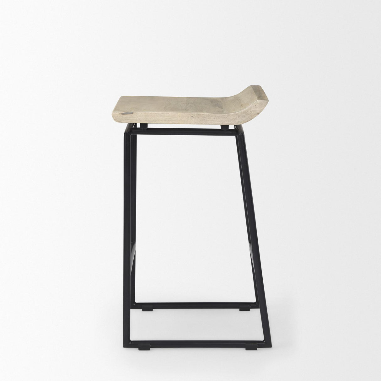 Mercana Givens 14.0L x 15.8W x 25.8H Natural Wood W/Black Metal Counter Stool