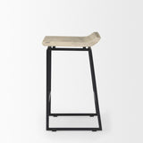Mercana Givens 14.0L x 15.8W x 25.8H Natural Wood W/Black Metal Counter Stool