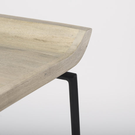 Mercana Givens 14.0L x 15.8W x 25.8H Natural Wood W/Black Metal Counter Stool