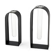 Mercana Boyer 5.1L x 3.0W x 12.0H Black Metal W/Glass Set of Two Test Tube Decorative Objects