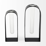Mercana Boyer 5.1L x 3.0W x 12.0H Black Metal W/Glass Set of Two Test Tube Decorative Objects