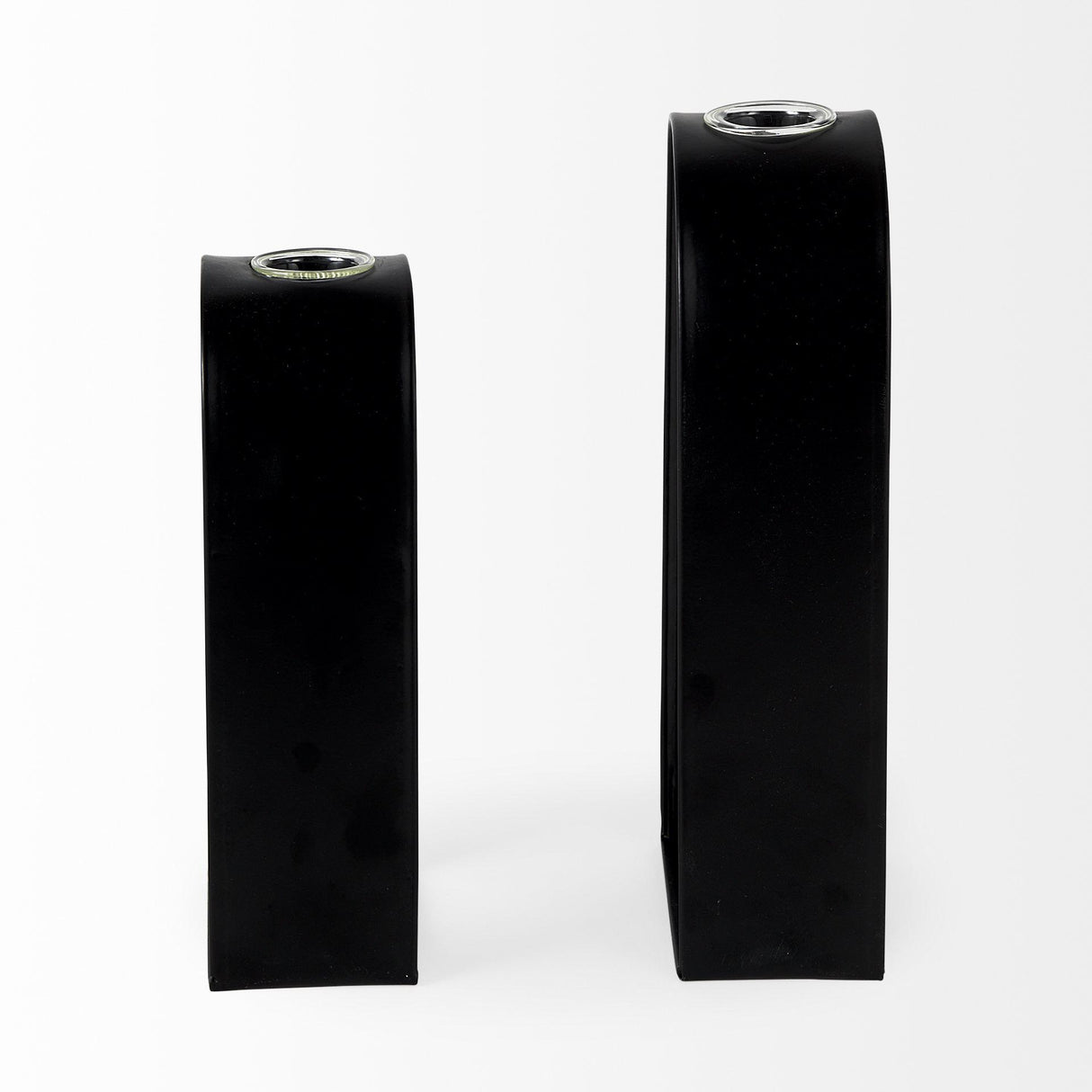 Mercana Boyer 5.1L x 3.0W x 12.0H Black Metal W/Glass Set of Two Test Tube Decorative Objects