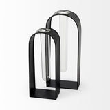 Mercana Boyer 5.1L x 3.0W x 12.0H Black Metal W/Glass Set of Two Test Tube Decorative Objects