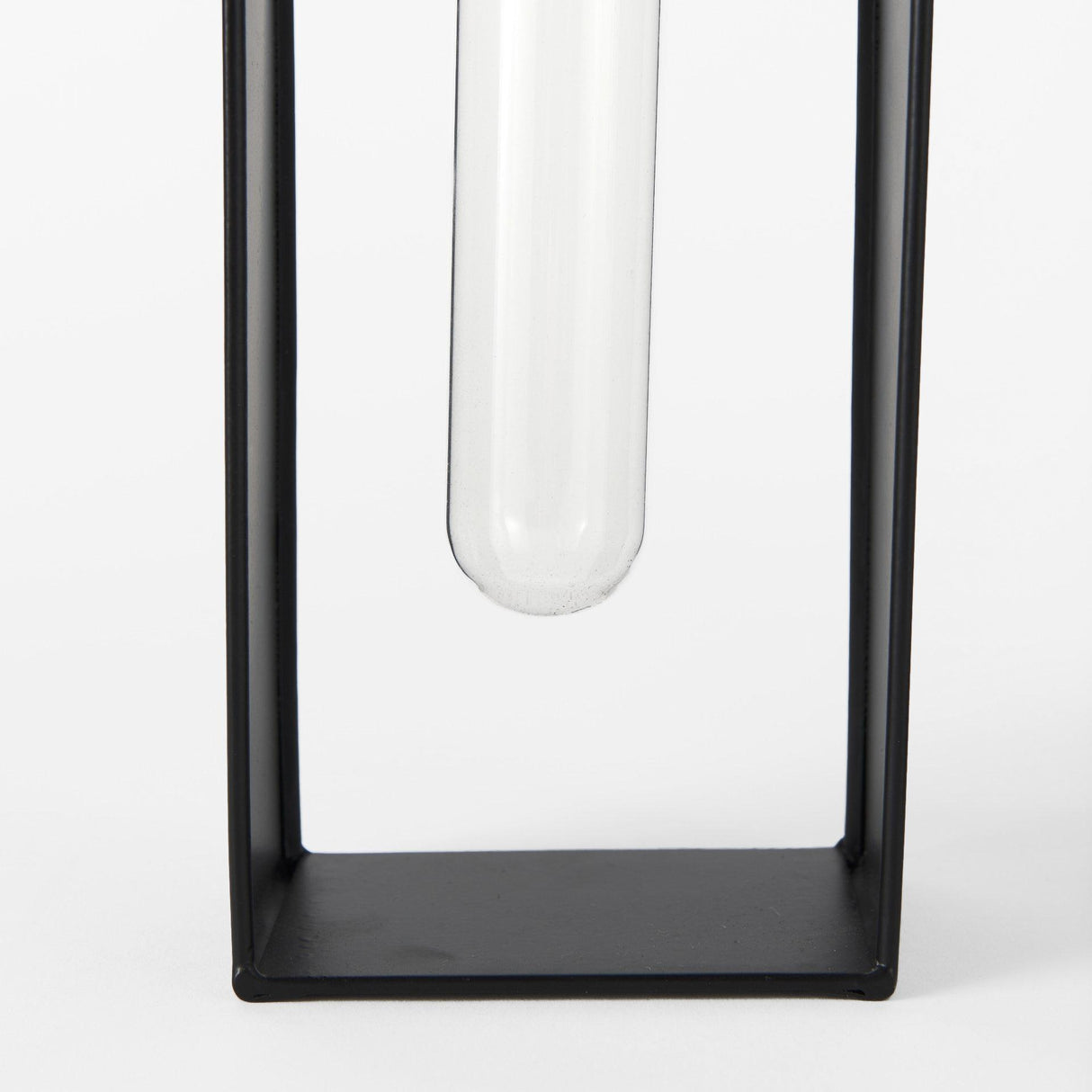 Mercana Boyer 5.1L x 3.0W x 12.0H Black Metal W/Glass Set of Two Test Tube Decorative Objects