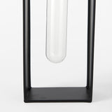 Mercana Boyer 5.1L x 3.0W x 12.0H Black Metal W/Glass Set of Two Test Tube Decorative Objects