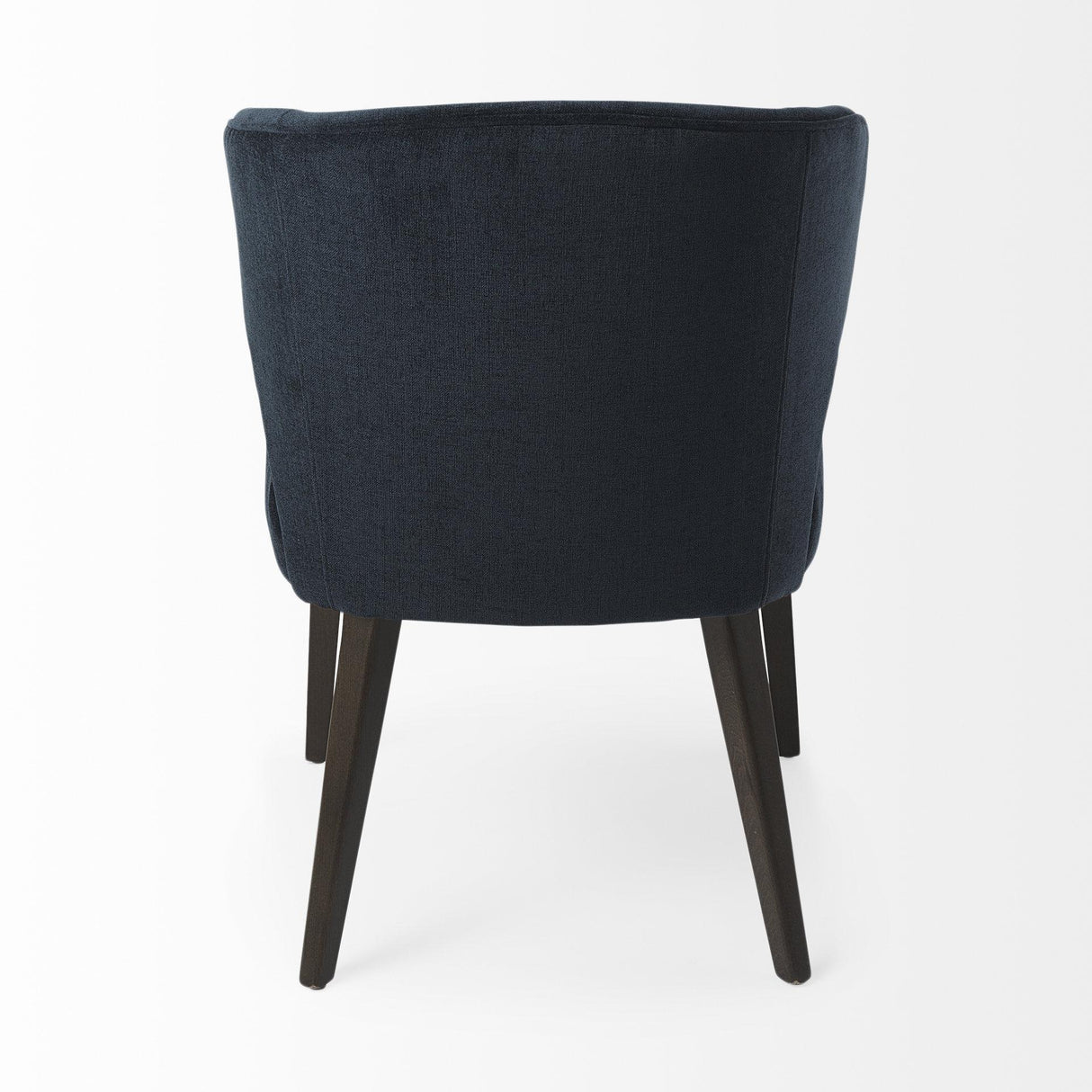 Mercana Niles 23.5L x 24.0W x 32.0H Navy Fabric Seat W/ Dark Brown Wooden Legs Wingback Dining Chair