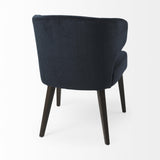 Mercana Niles 23.5L x 24.0W x 32.0H Navy Fabric Seat W/ Dark Brown Wooden Legs Wingback Dining Chair