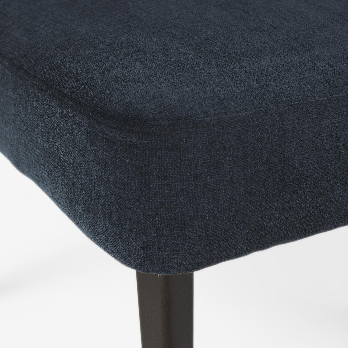 Mercana Niles 23.5L x 24.0W x 32.0H Navy Fabric Seat W/ Dark Brown Wooden Legs Wingback Dining Chair