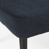 Mercana Niles 23.5L x 24.0W x 32.0H Navy Fabric Seat W/ Dark Brown Wooden Legs Wingback Dining Chair