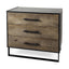 Mercana Alvin 34.5L x 21.5W x 30.0H Wood W/Metal Framing Accent Cabinet