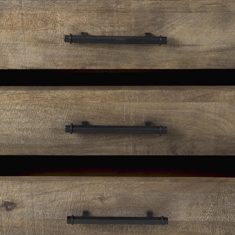 Mercana Alvin 34.5L x 21.5W x 30.0H Wood W/Metal Framing Accent Cabinet