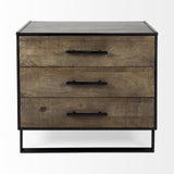 Mercana Alvin 34.5L x 21.5W x 30.0H Wood W/Metal Framing Accent Cabinet