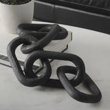 Mercana Alix 29.0L x 5.0W x 5.0H Black Wood Link Chain Decorative Object