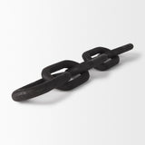 Mercana Alix 29.0L x 5.0W x 5.0H Black Wood Link Chain Decorative Object