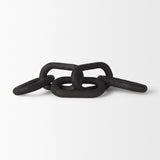 Mercana Alix 29.0L x 5.0W x 5.0H Black Wood Link Chain Decorative Object